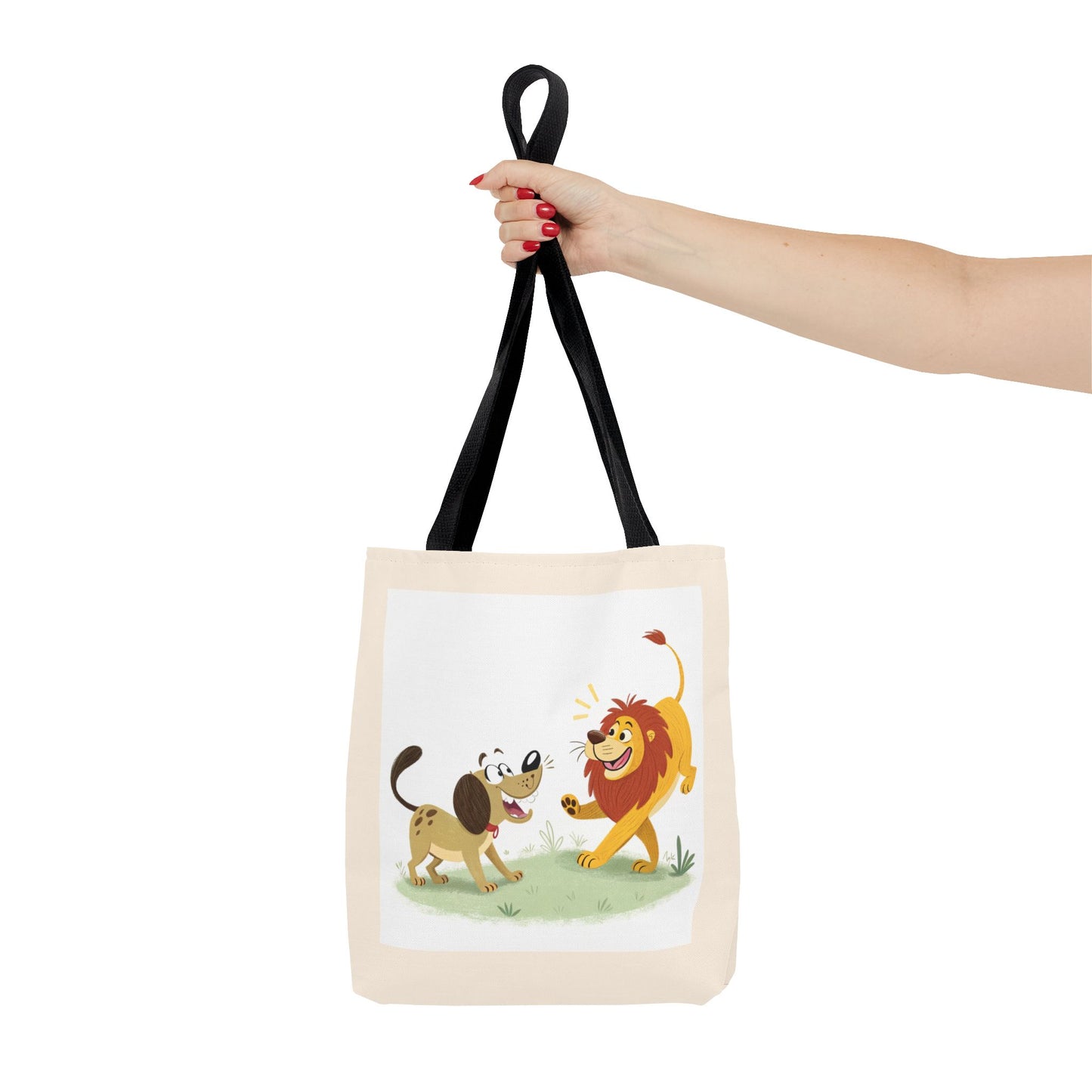 Design IA: chien et lion cartoon