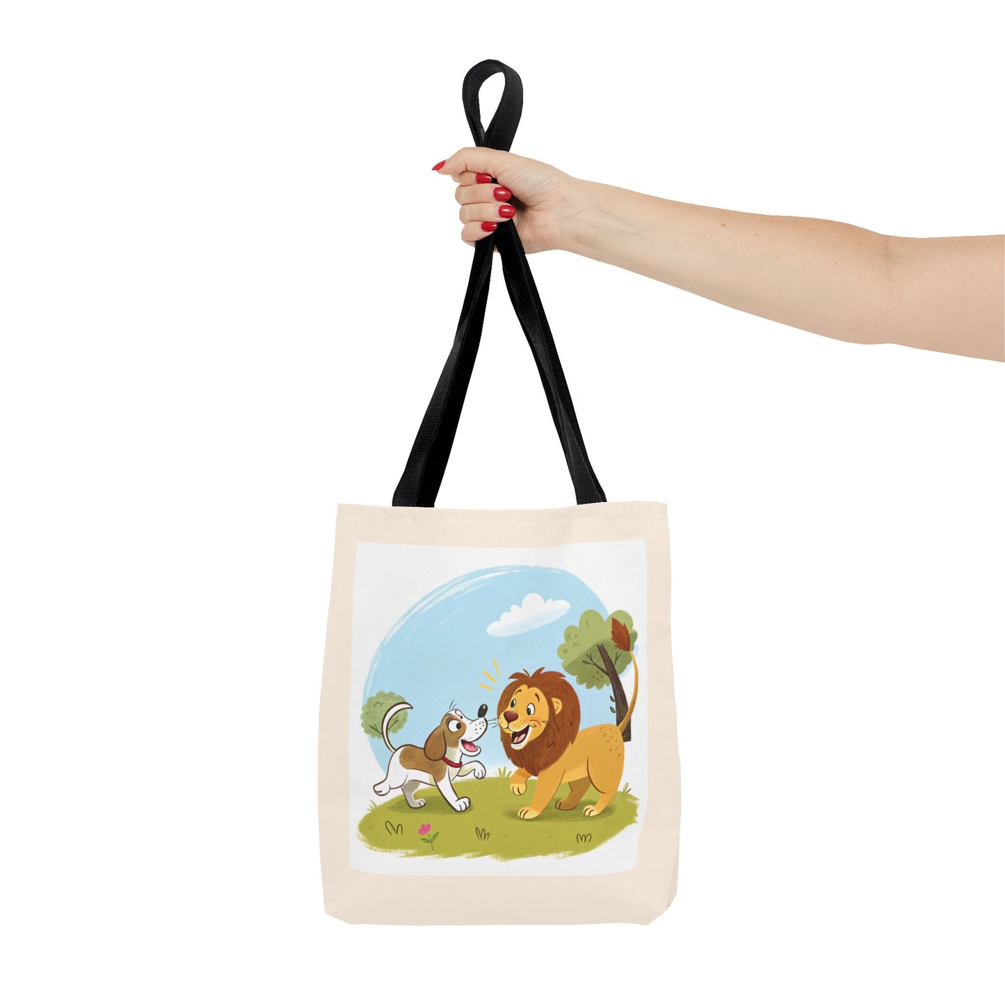Design IA: chien et lion cartoon