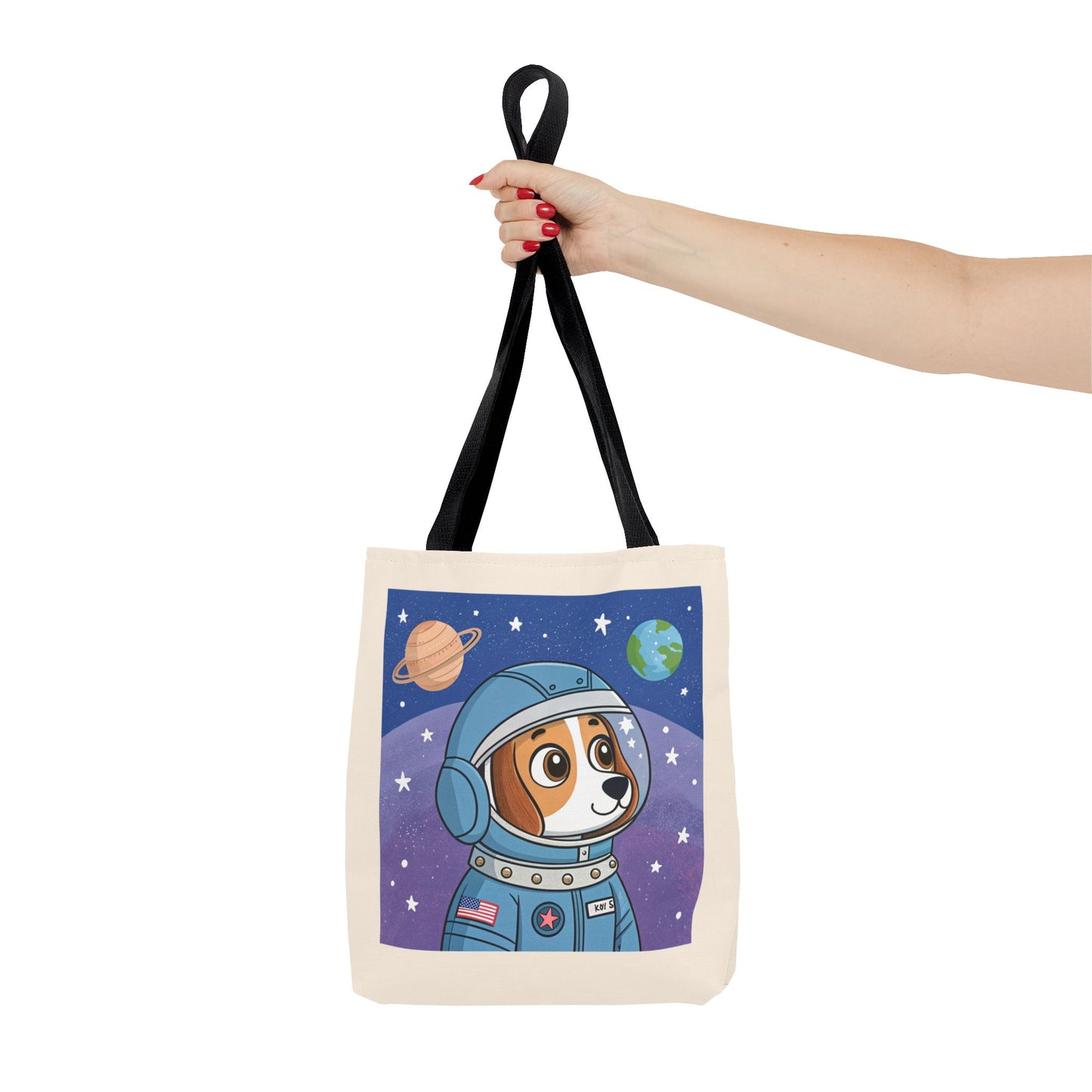 Design IA: chien astronaute en cartoon