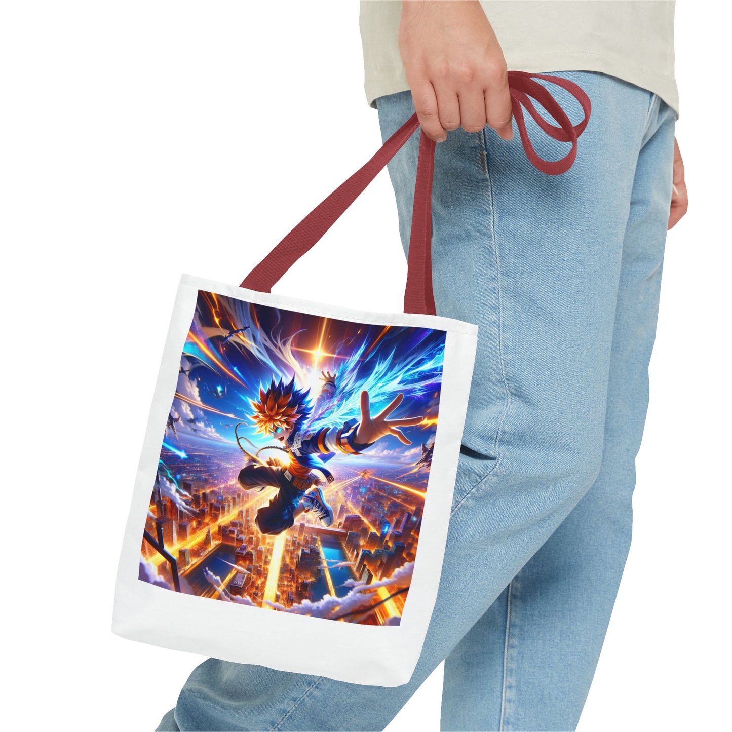Anime Guitar Print Tote Bag, Stylish Reusable Shopping Bag, Gift for Music Lovers, Unique Accessory, Perfect for Everyday Use