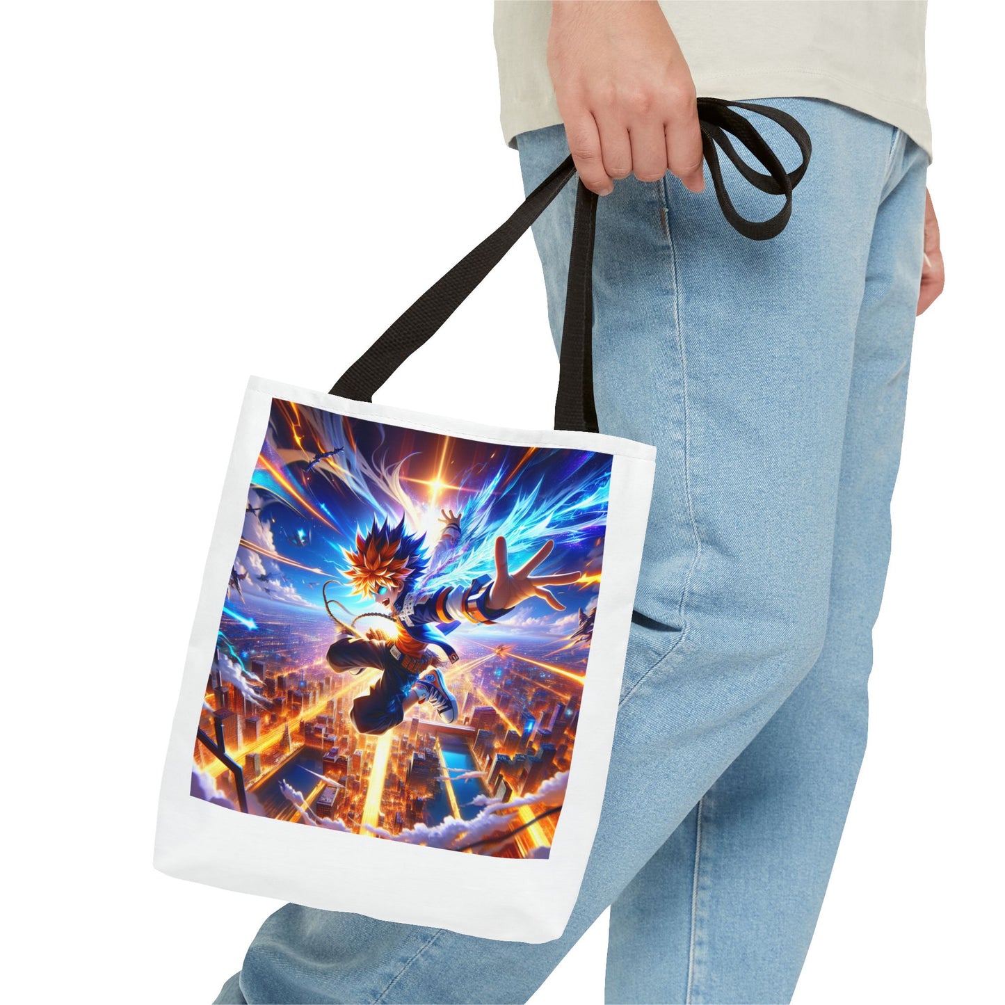 Anime Guitar Print Tote Bag, Stylish Reusable Shopping Bag, Gift for Music Lovers, Unique Accessory, Perfect for Everyday Use