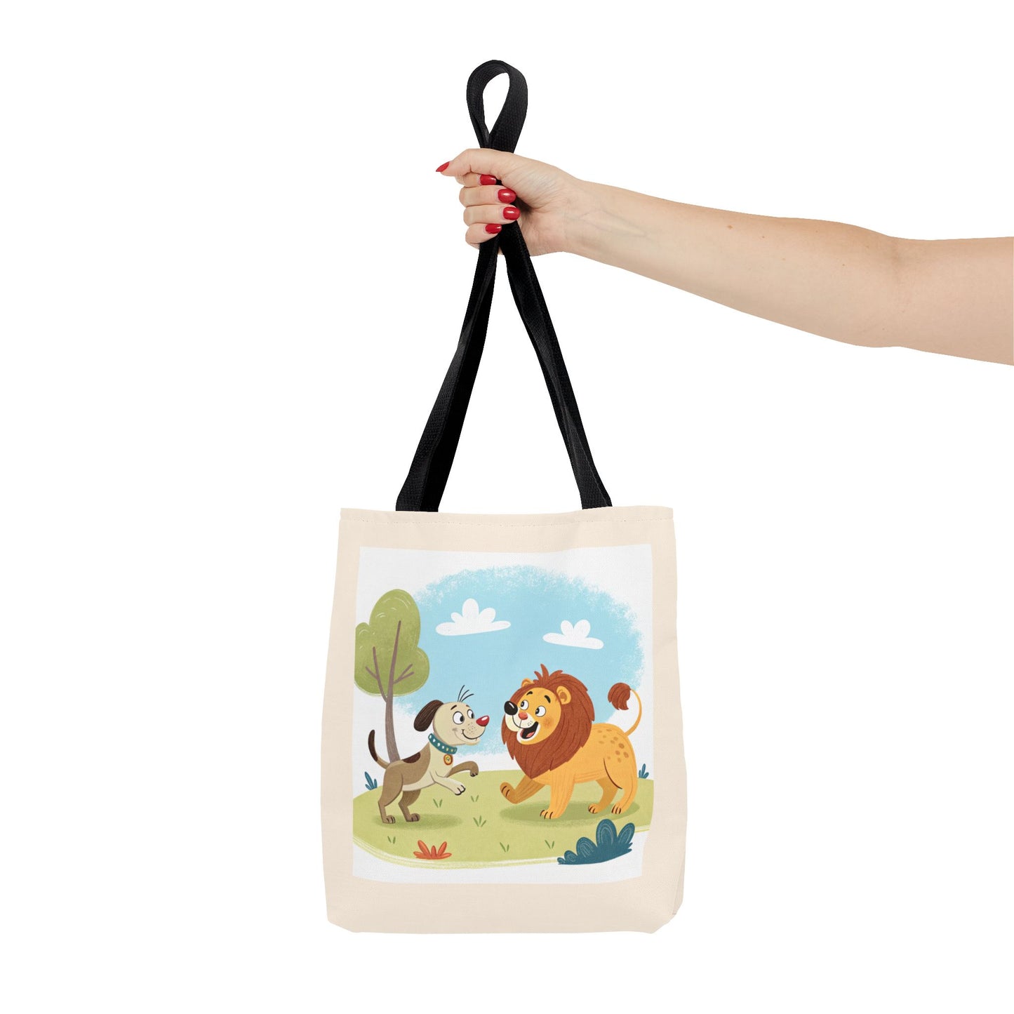 Design IA: chien et lion cartoon