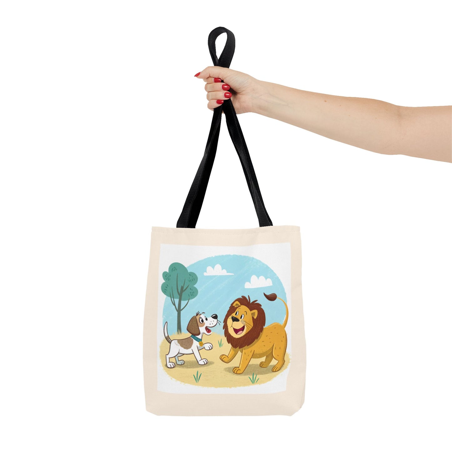 Design IA: chien et lion cartoon