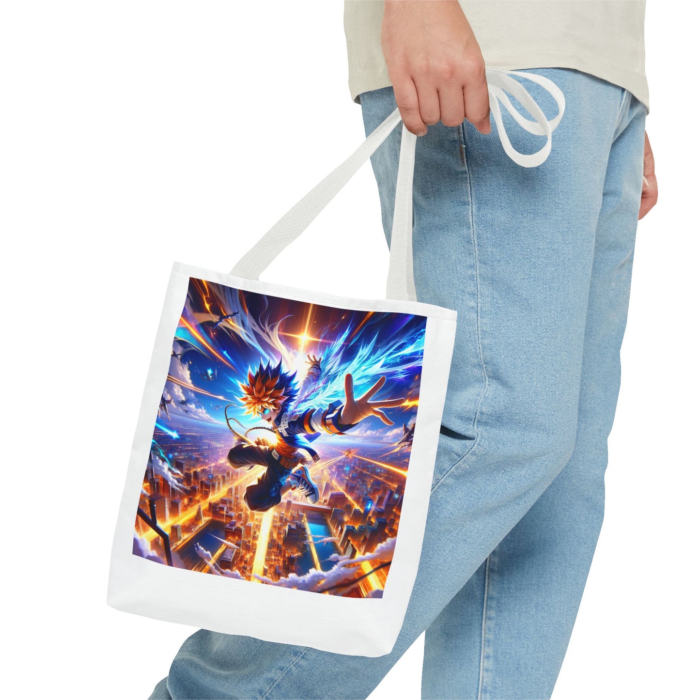 Anime Guitar Print Tote Bag, Stylish Reusable Shopping Bag, Gift for Music Lovers, Unique Accessory, Perfect for Everyday Use